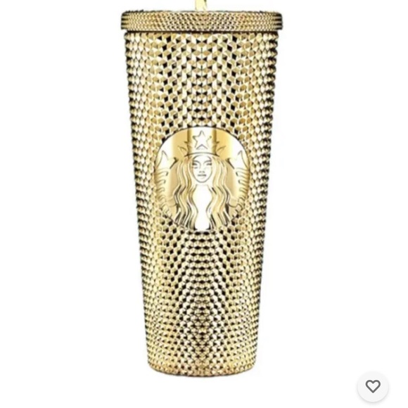 ✨NEW✨Starbucks 2022 Winter Holiday Gold Metallic‎ Chrome Bling Studded Tumbler - Picture 7 of 7